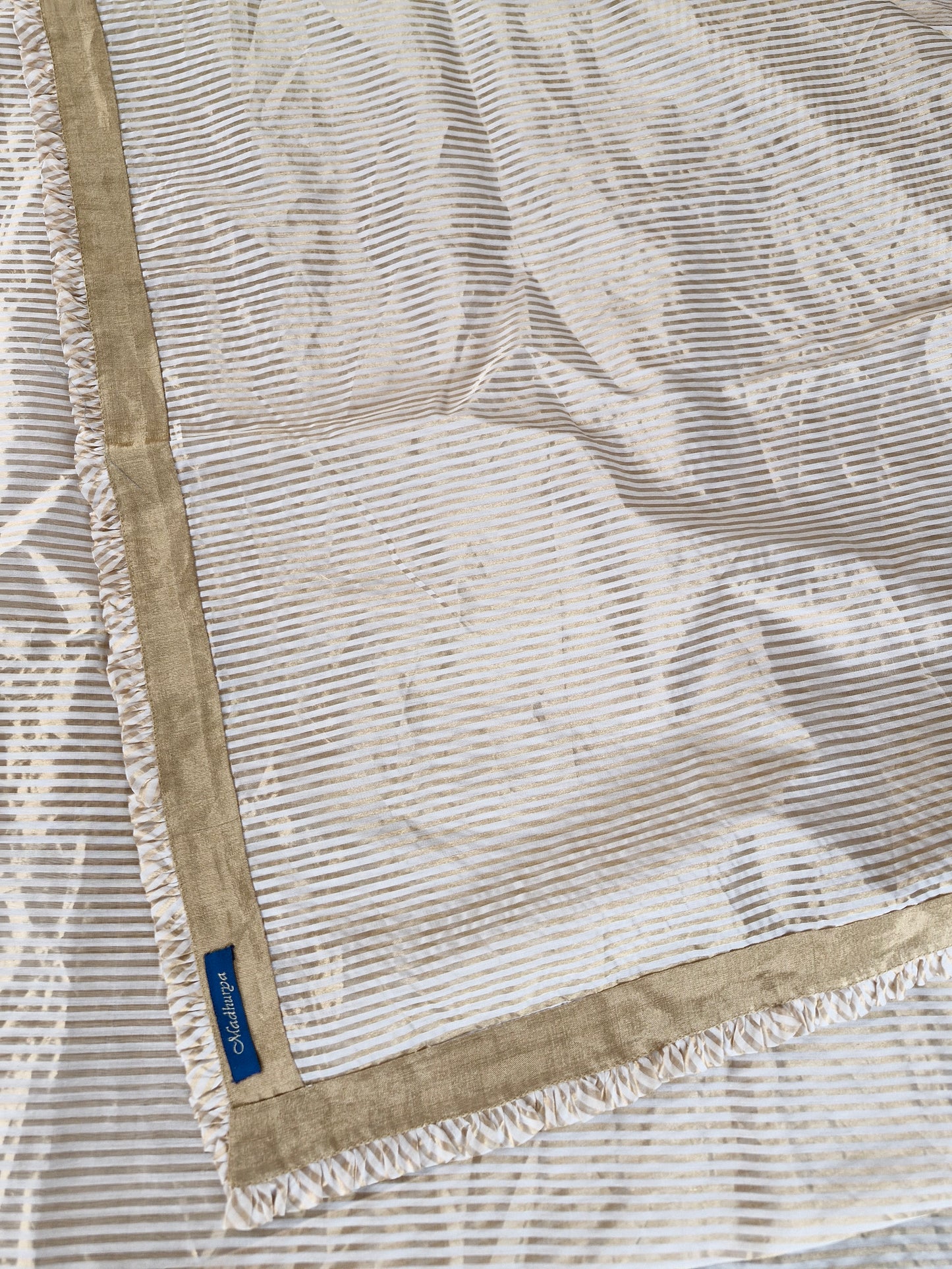 Gold Striped Tissue Chanderi Saree