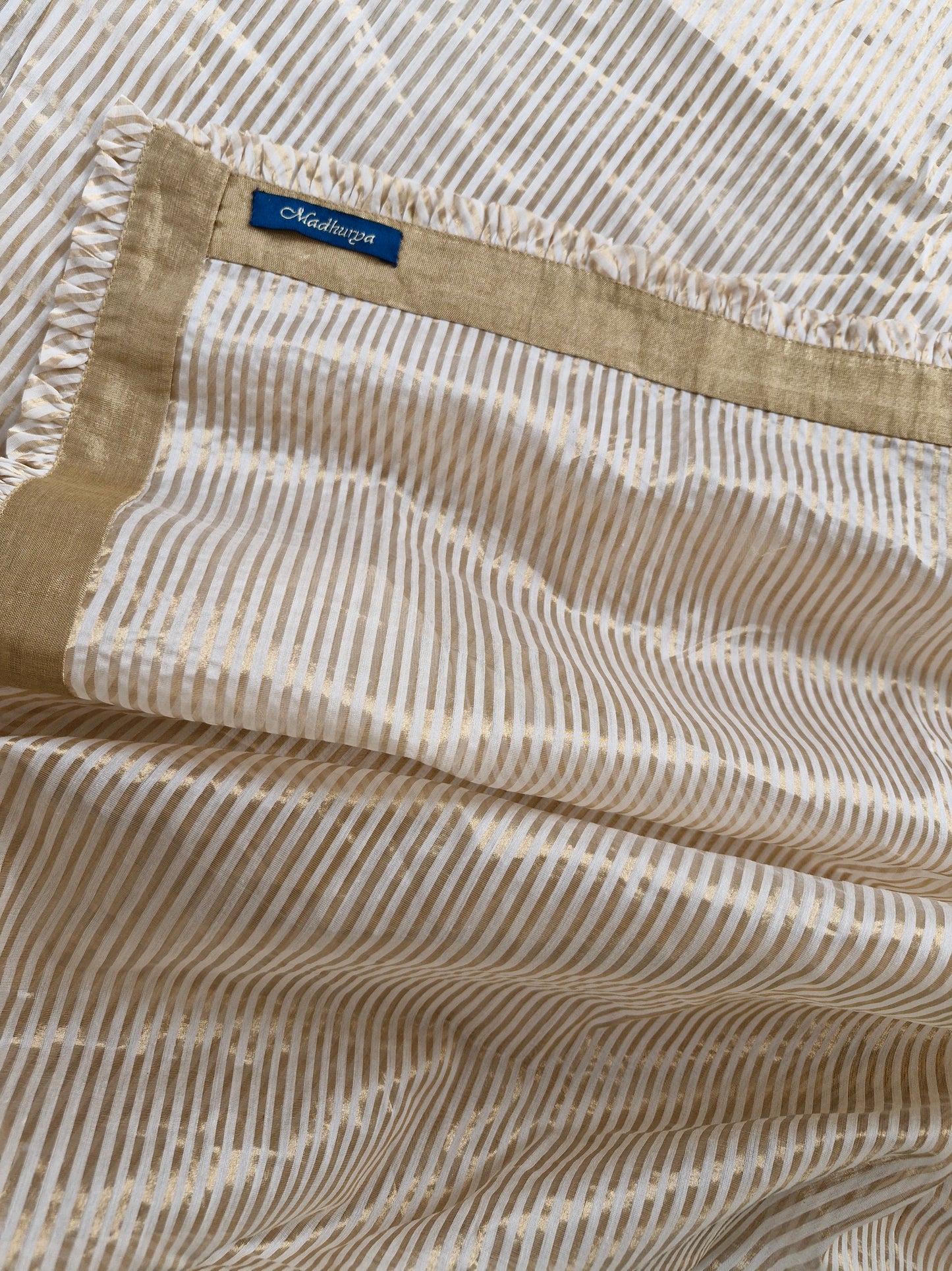Gold Striped Tissue Chanderi Saree
