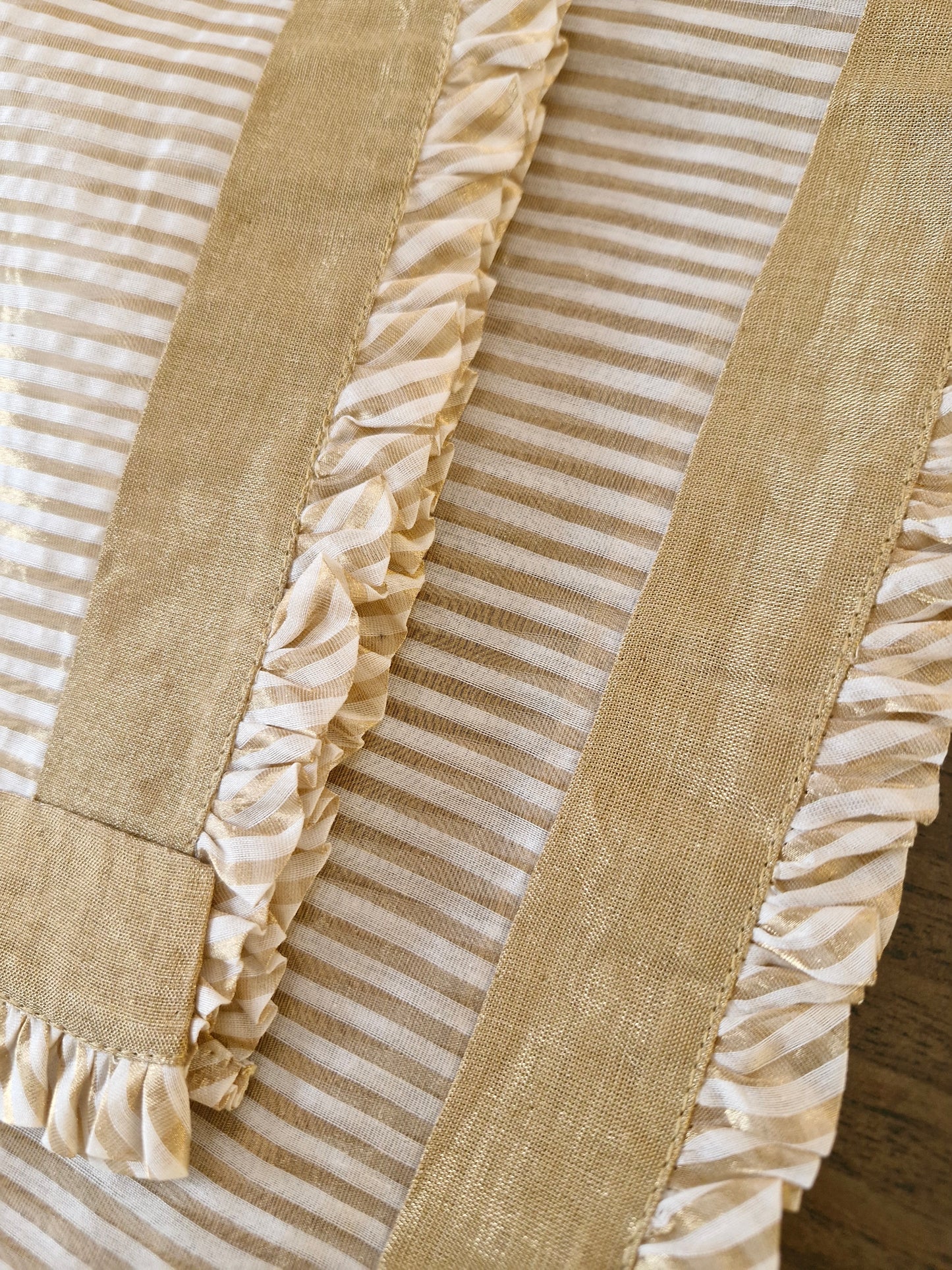 Gold Striped Tissue Chanderi Saree