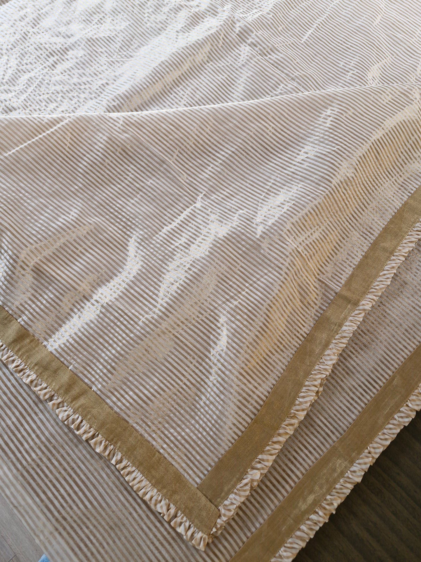 Gold Striped Tissue Chanderi Saree