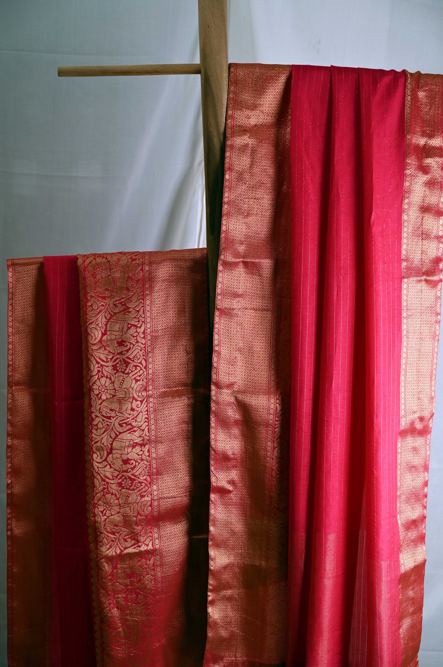 Pink Modal Silk Blend Kanjivaram Saree