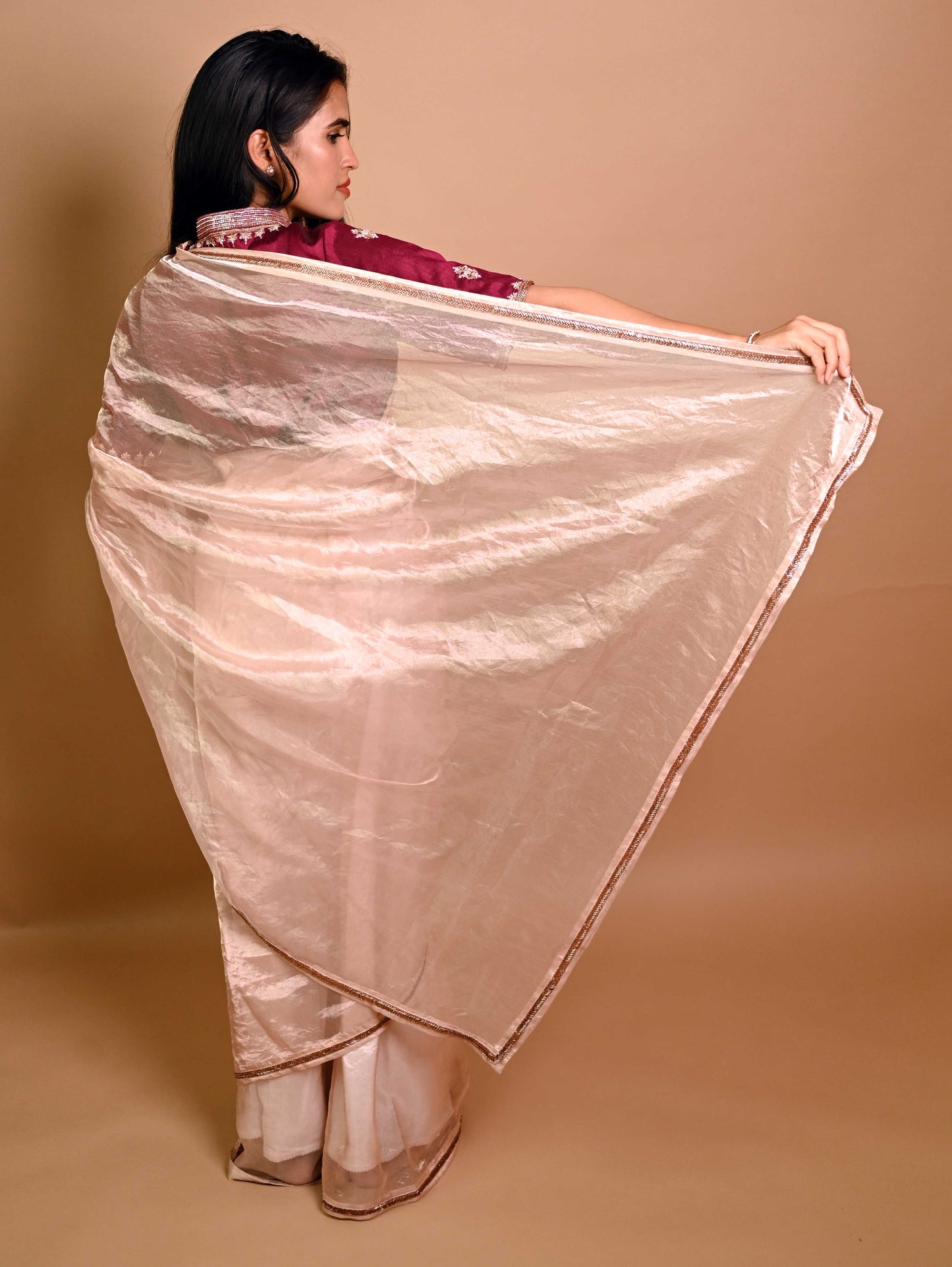 Liquid Gold Shaded Tissue Organza Saree