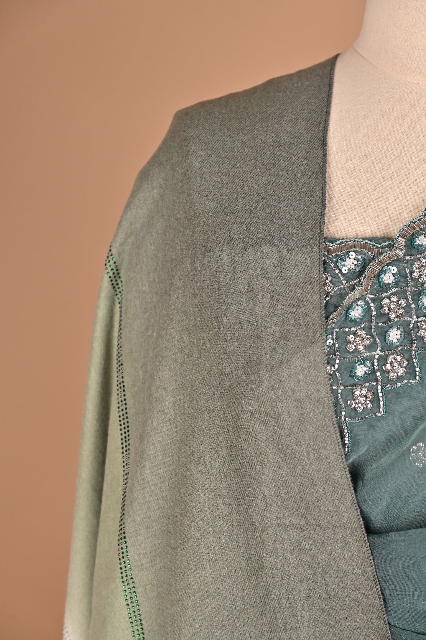 Enchanted Teal Blue Organza Saree with Hand Embroidery