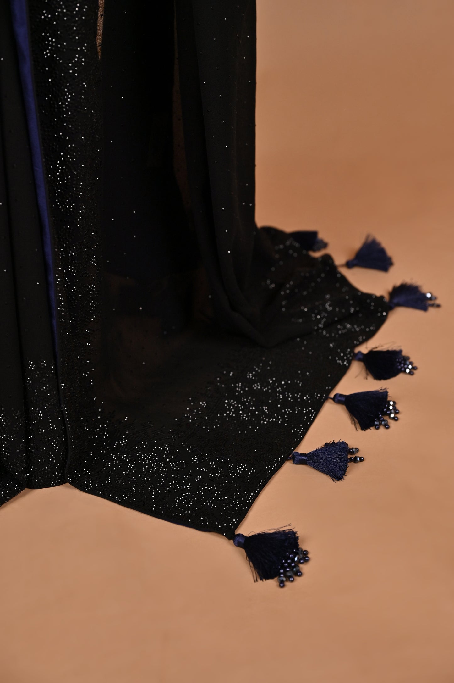 Midnight Mystique Black Georgette Saree with Swarovski