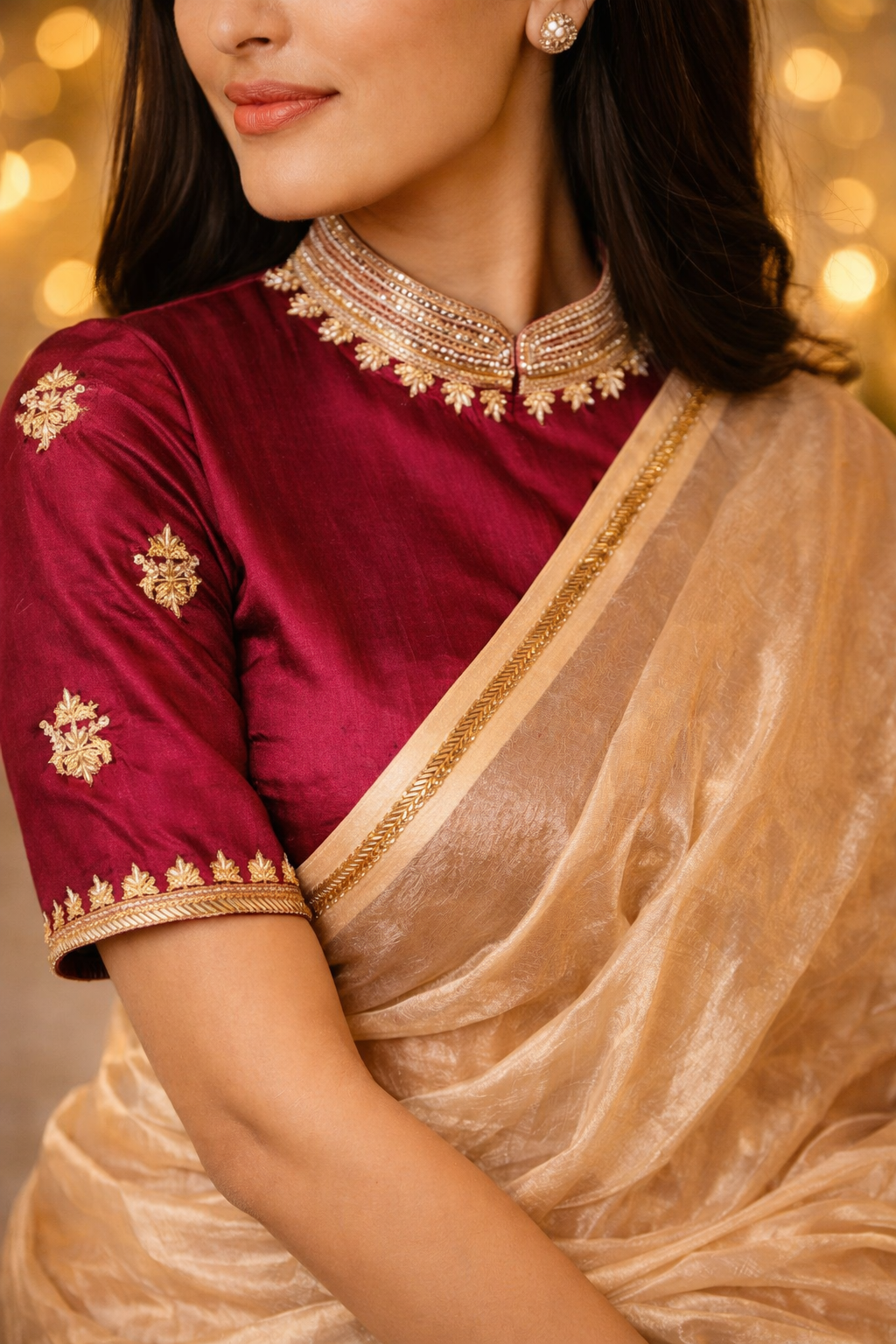 Liquid Gold Shaded Tissue Organza Saree