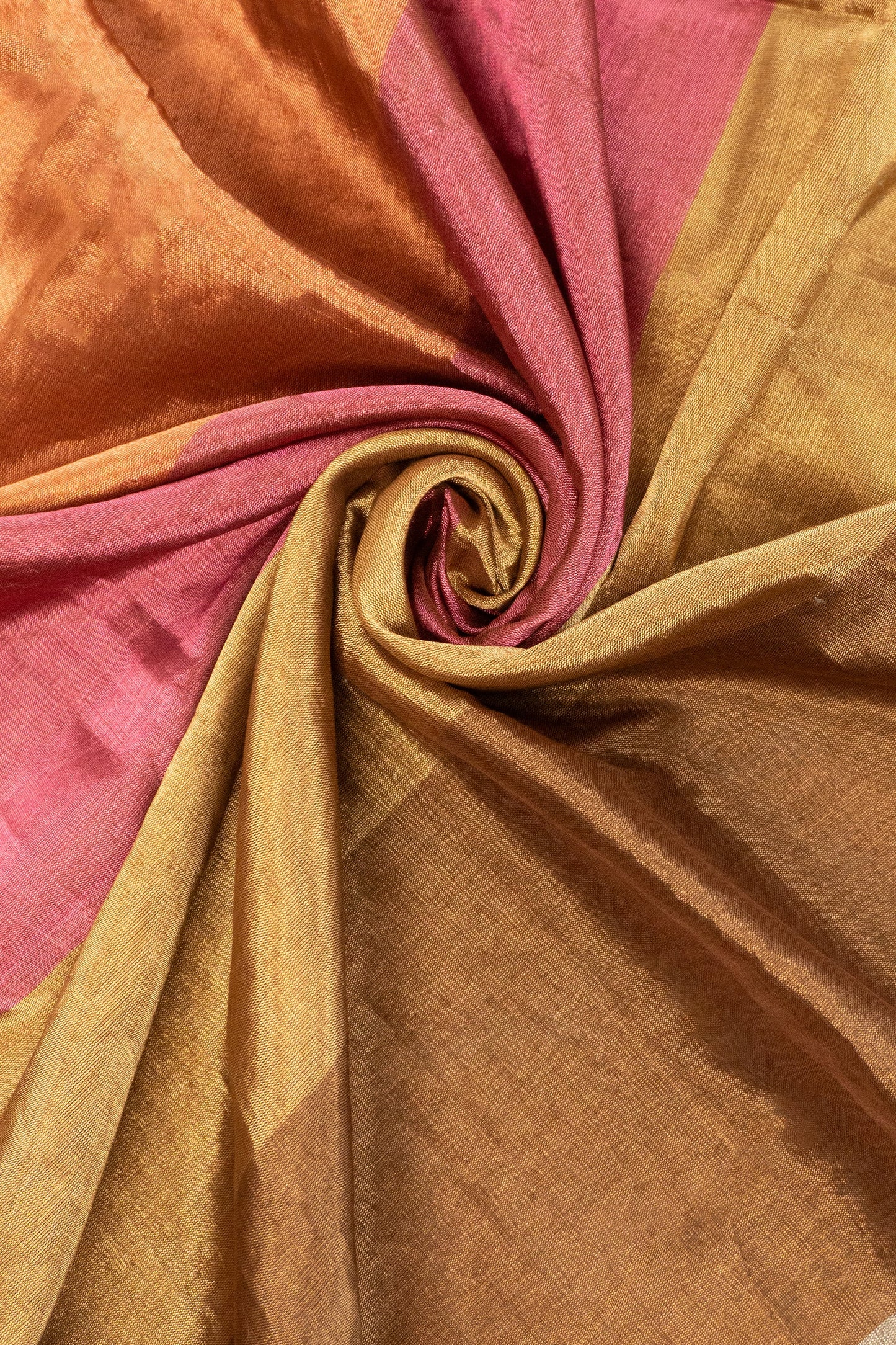 Chanderi Silk Tissue Saree in Five Colors with Brocade Facing All Over, Wearable Upside Down from Any Side