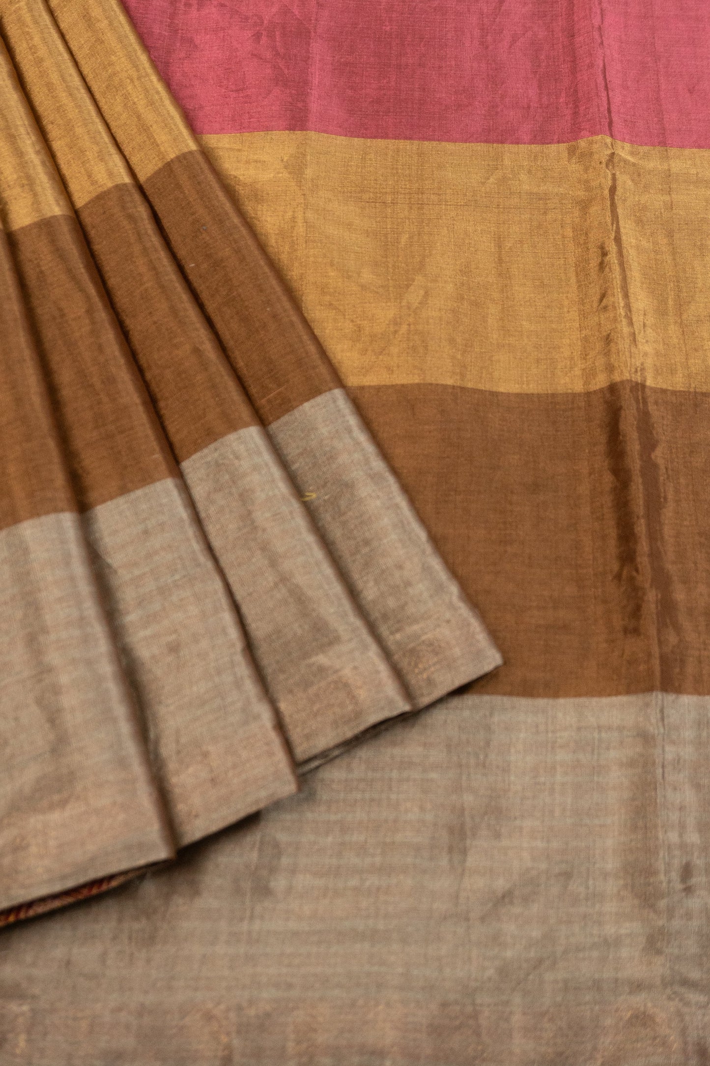 Chanderi Silk Tissue Saree in Five Colors with Brocade Facing All Over, Wearable Upside Down from Any Side