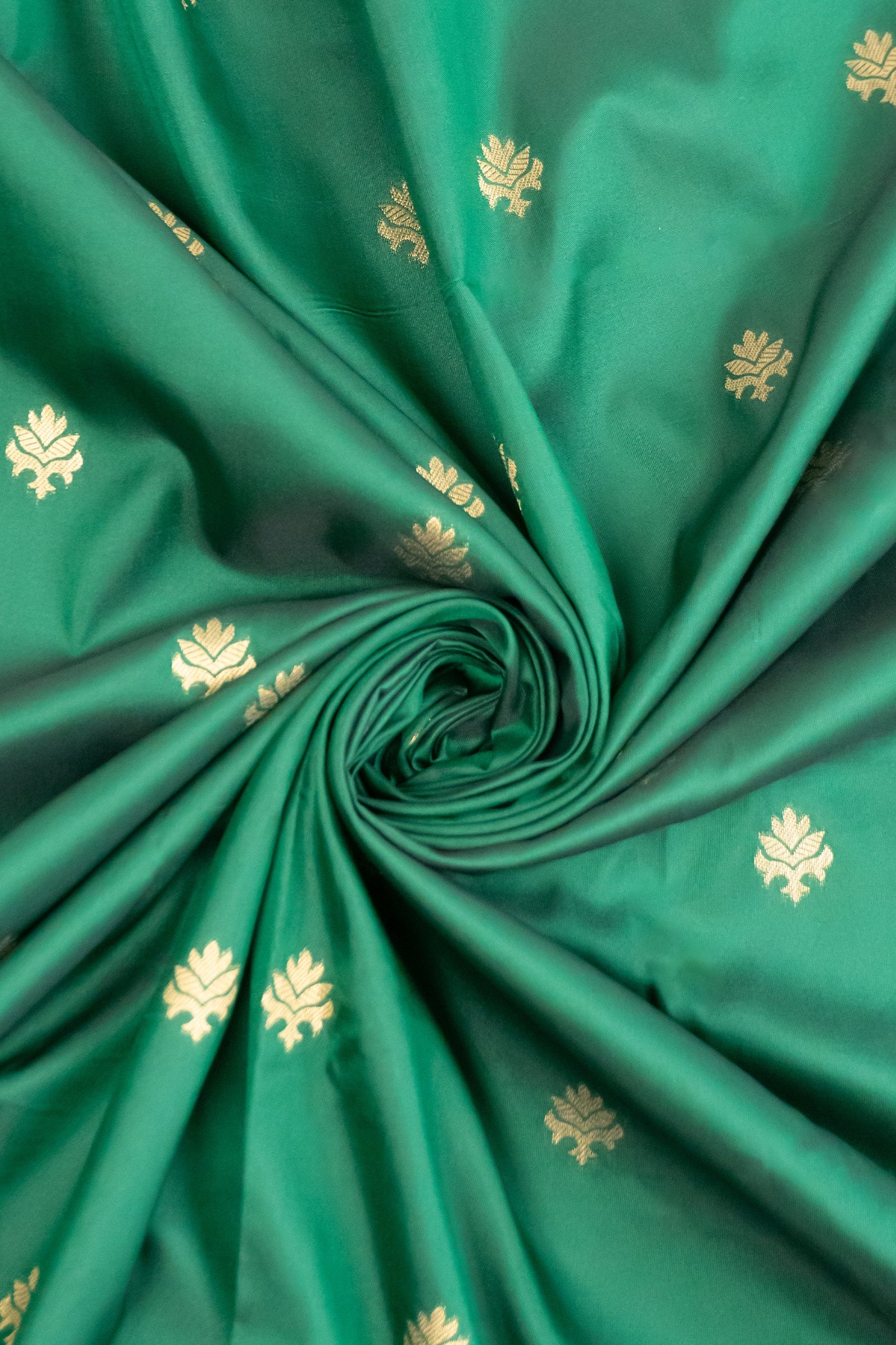 Bottle Green and Red Art Silk Saree with Butterfly Motif on Pallu and Bottom Hem, Featuring 10 Tassels in the Pallu