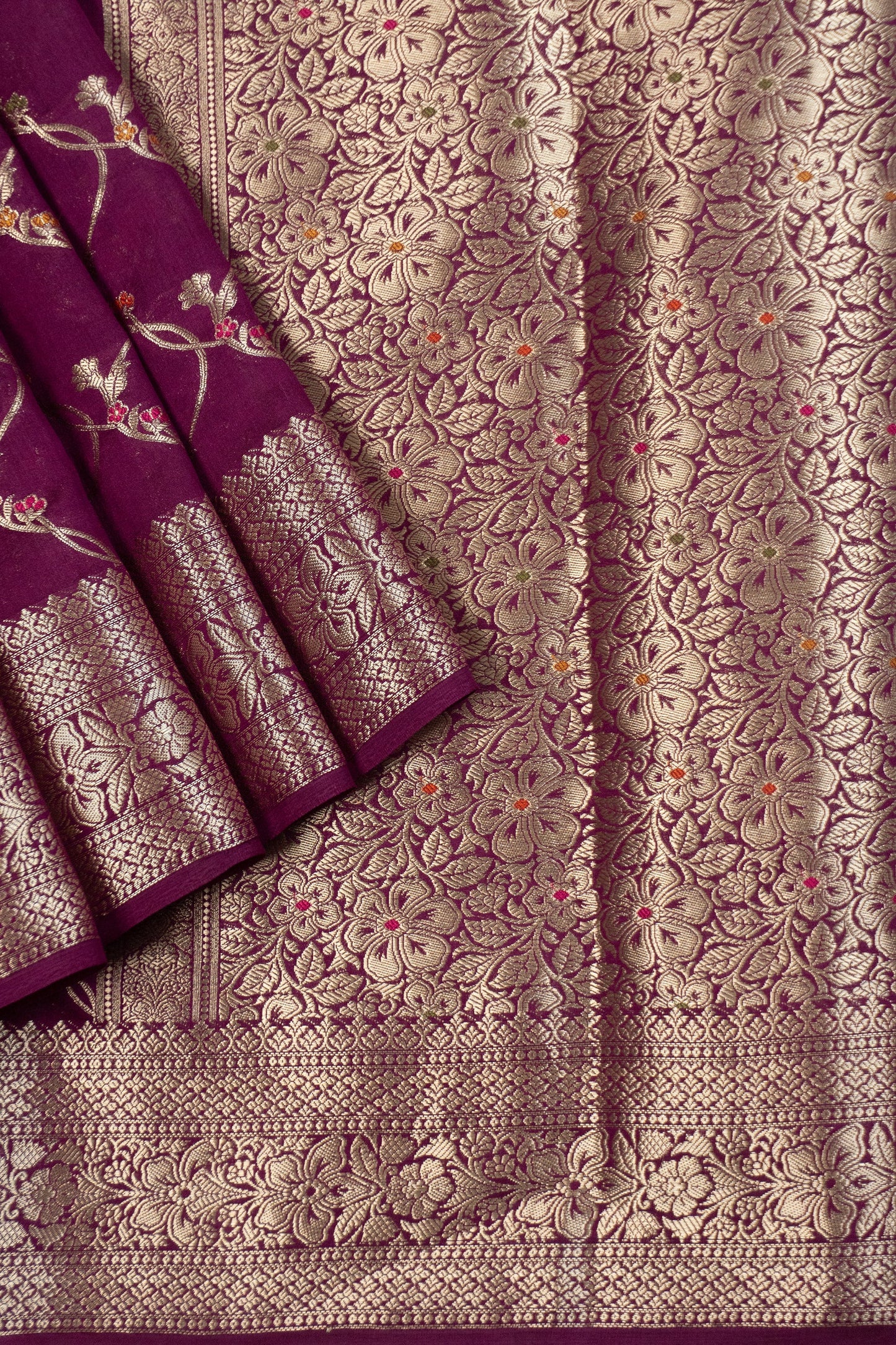 Vibrant Purple Banarasi Silk Saree