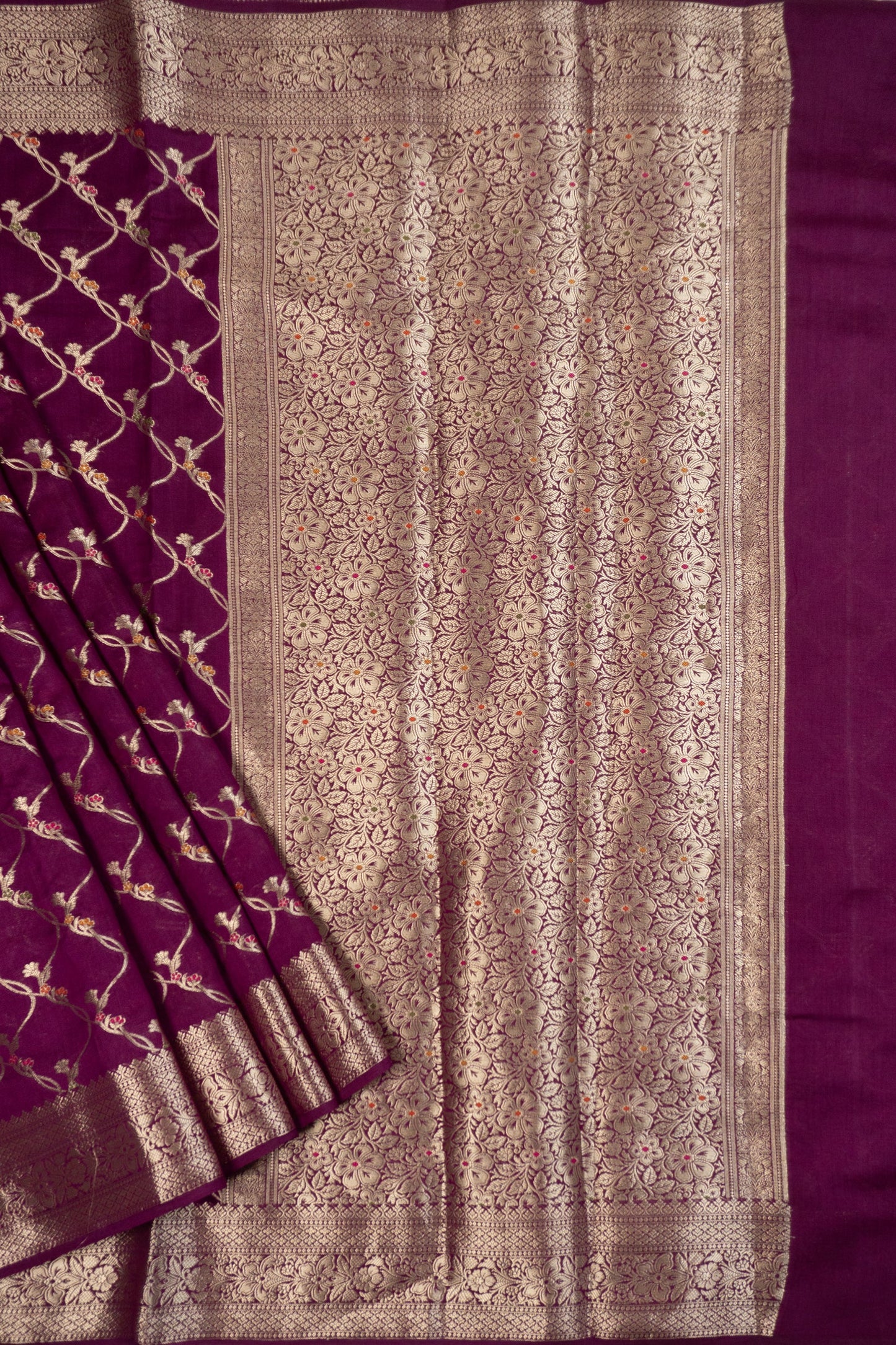 Vibrant Purple Banarasi Silk Saree